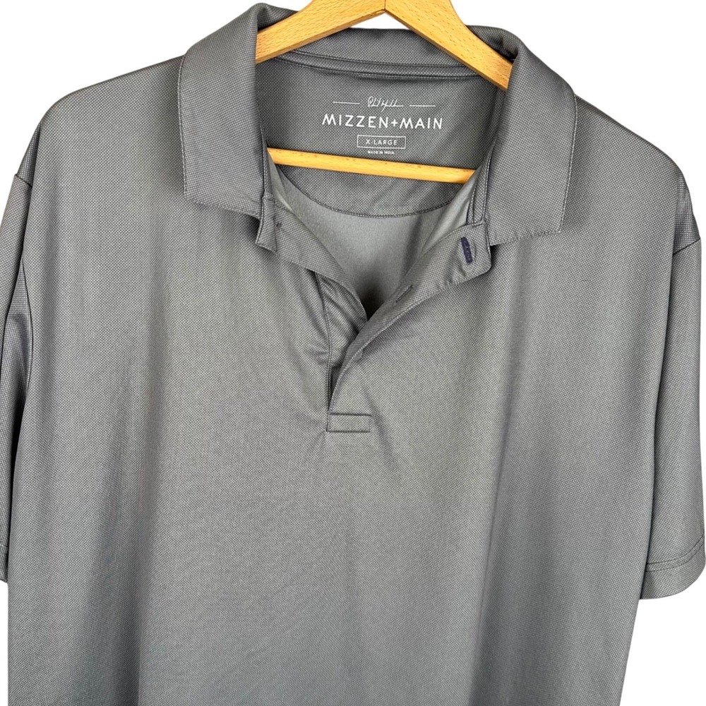 Mizzen+Main Phil Mickelson Mens XL Gray Performance Golf Polo Shirt Short Sleeve